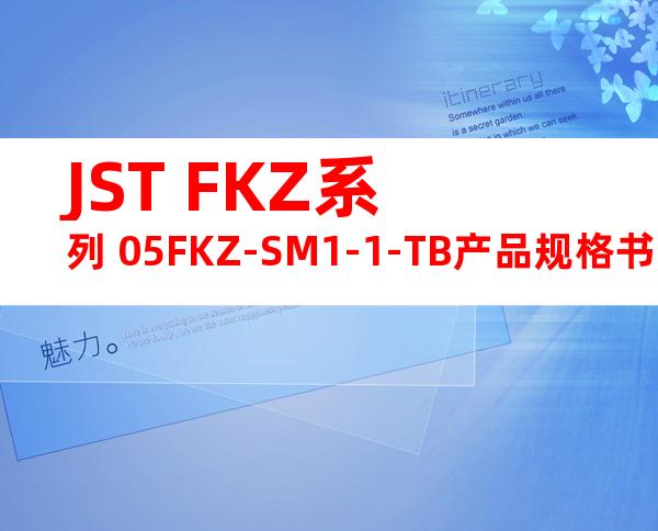 JST FKZ系列 05FKZ-SM1-1-TB产品规格书